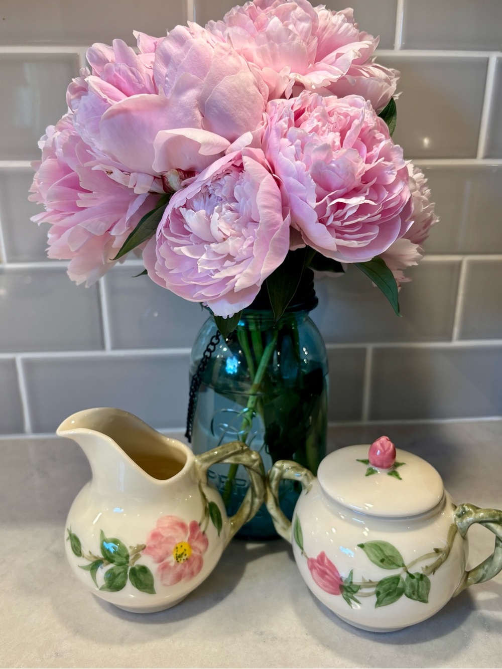 Franciscan Desert Rose Covered Sugar & Creamer Made in USA California